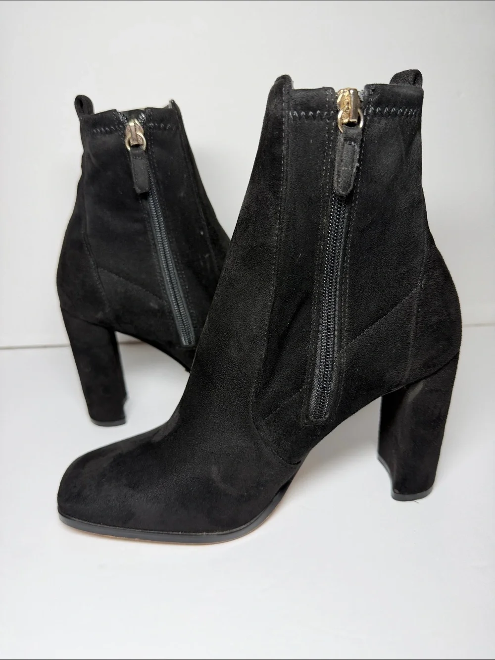 ALDO Black Suede Block Heel Ankle Boots - Women's Size 8 (4